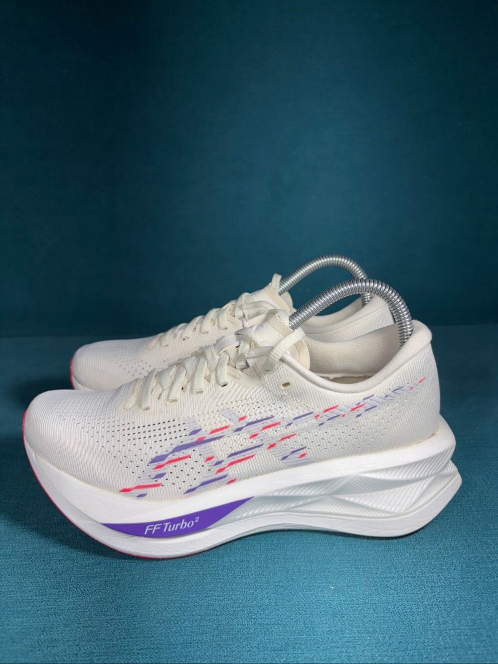 ASICS Magic Speed 3 Cream Sunrise Red Running Shoes Women's Size 7.5 1012B862
